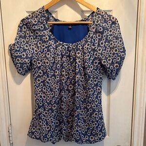 Sara Michelle Blue Floral Blouse
